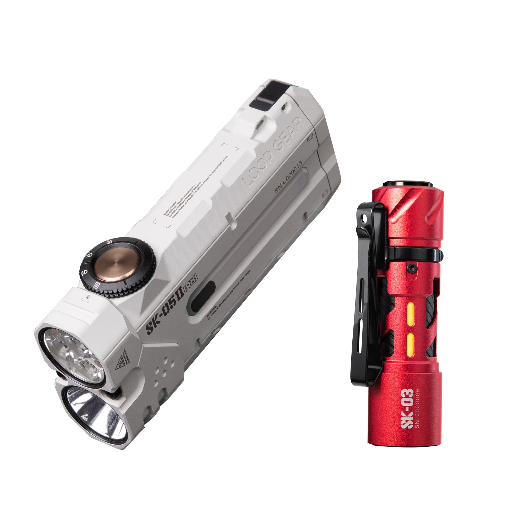 LOOP GEAR SK05 Pro 2 UV Mao White Flat LED Flashlight Bundle