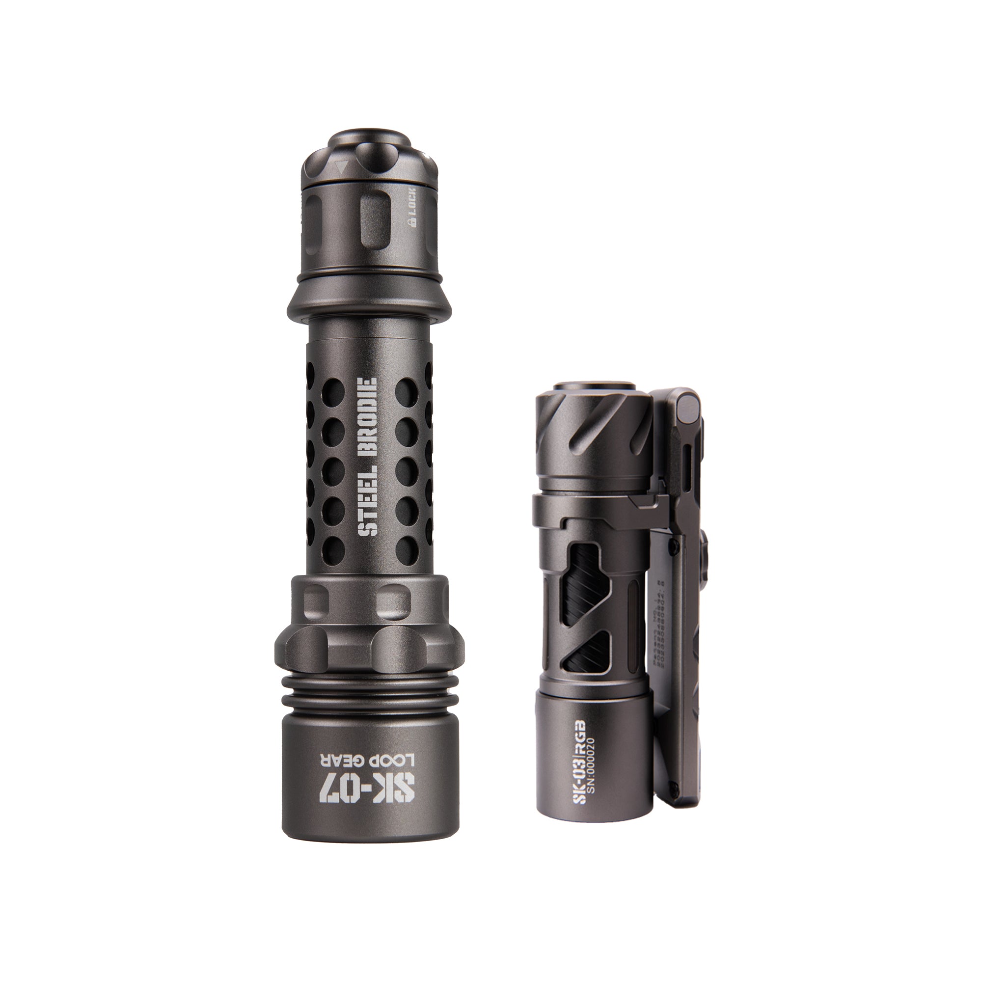 LOOP GEAR SK07 Distressed Yellow Tactical Flashlight 2800lm 515m Beam Distance