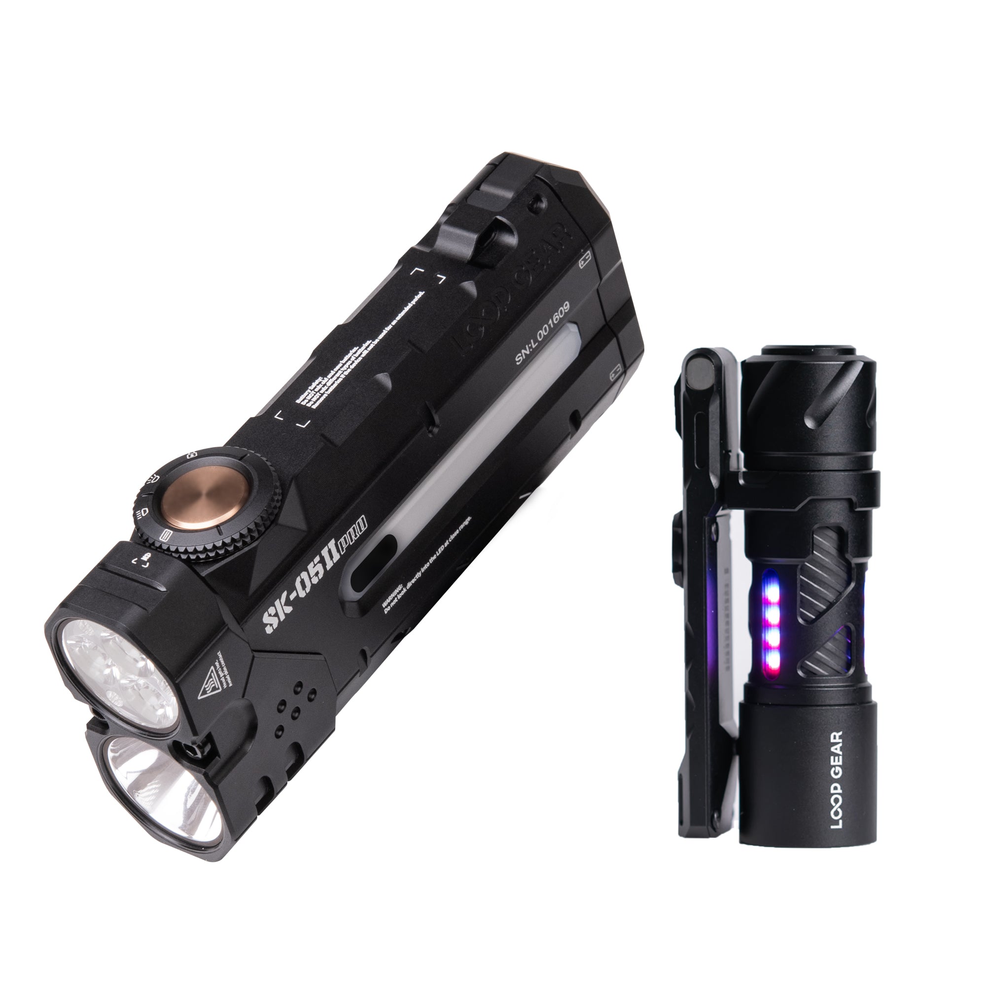 LOOP GEAR SK05 Pro 2 UV Black/Mao White Flat LED Flashlight-Only available on official web