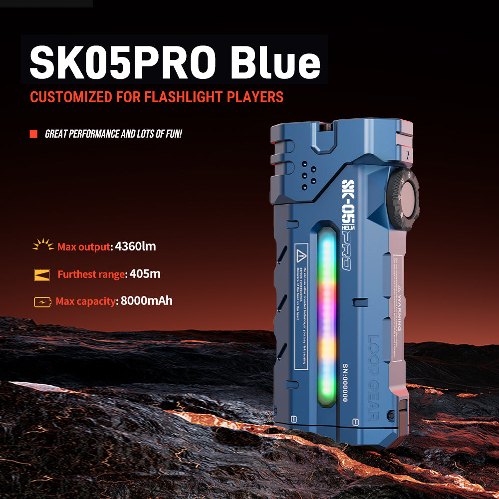 LOOP GEAR SK05 Pro BLUE Flat LED Flashlight
