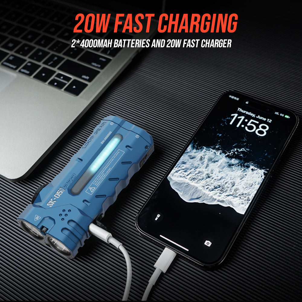 LOOP GEAR SK05 Pro BLUE Flat LED Flashlight