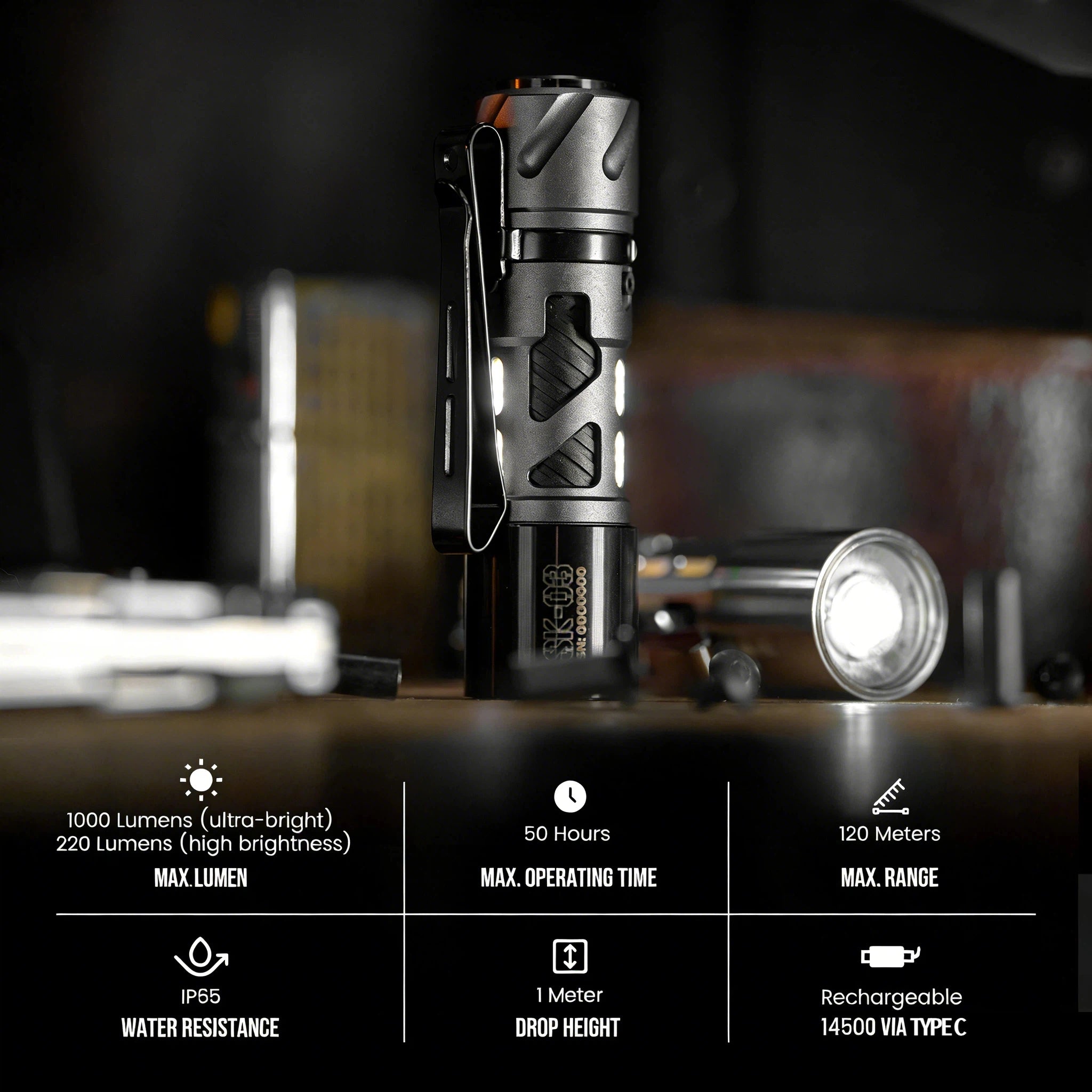 loop gear sk03 edc 懐中電灯 ステンレス製 LOOP GEAR SK03 Flashlight Aluminum Grey – LOOPGEAR