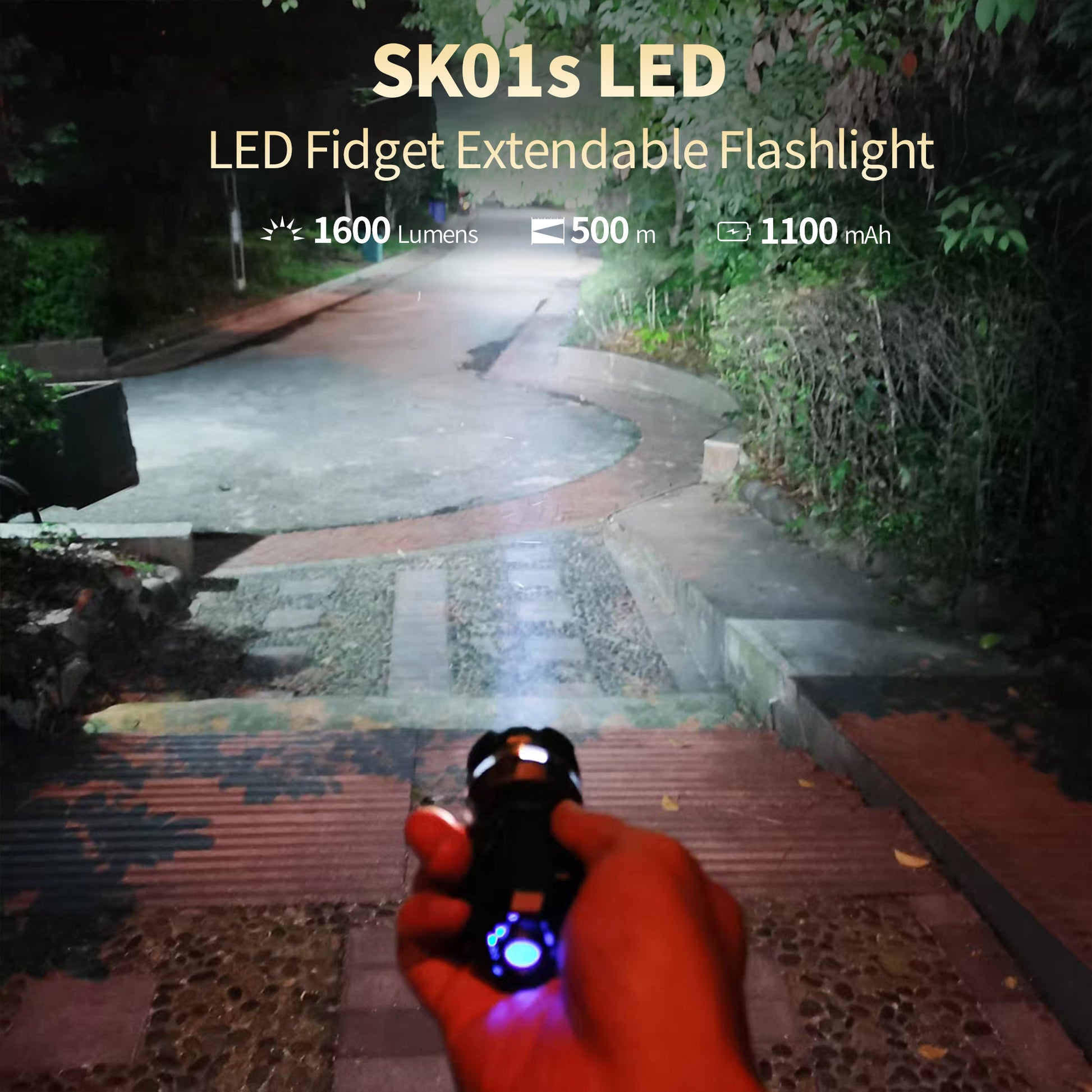 loop gear sk01s LOOP GEAR Skywalker Rechargeable SK01s LED Flashlight,1600 Lumens Super Bright Pocket Sized Torch,500 Meter Multiple mbient Light Effects,Fidget