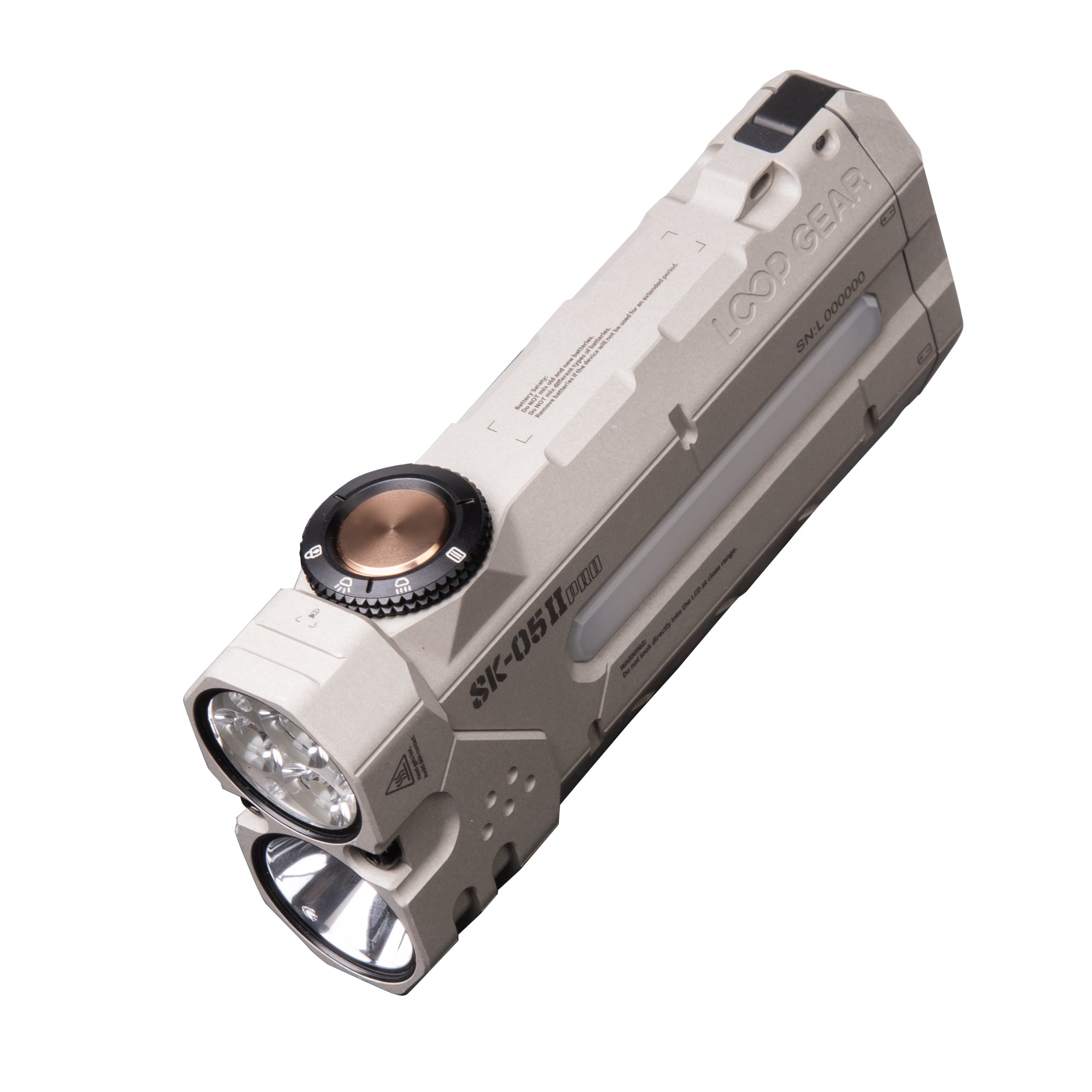 LOOP GEAR SK05 Pro 2 MAO Gray Flat LED Flashlight 6500K