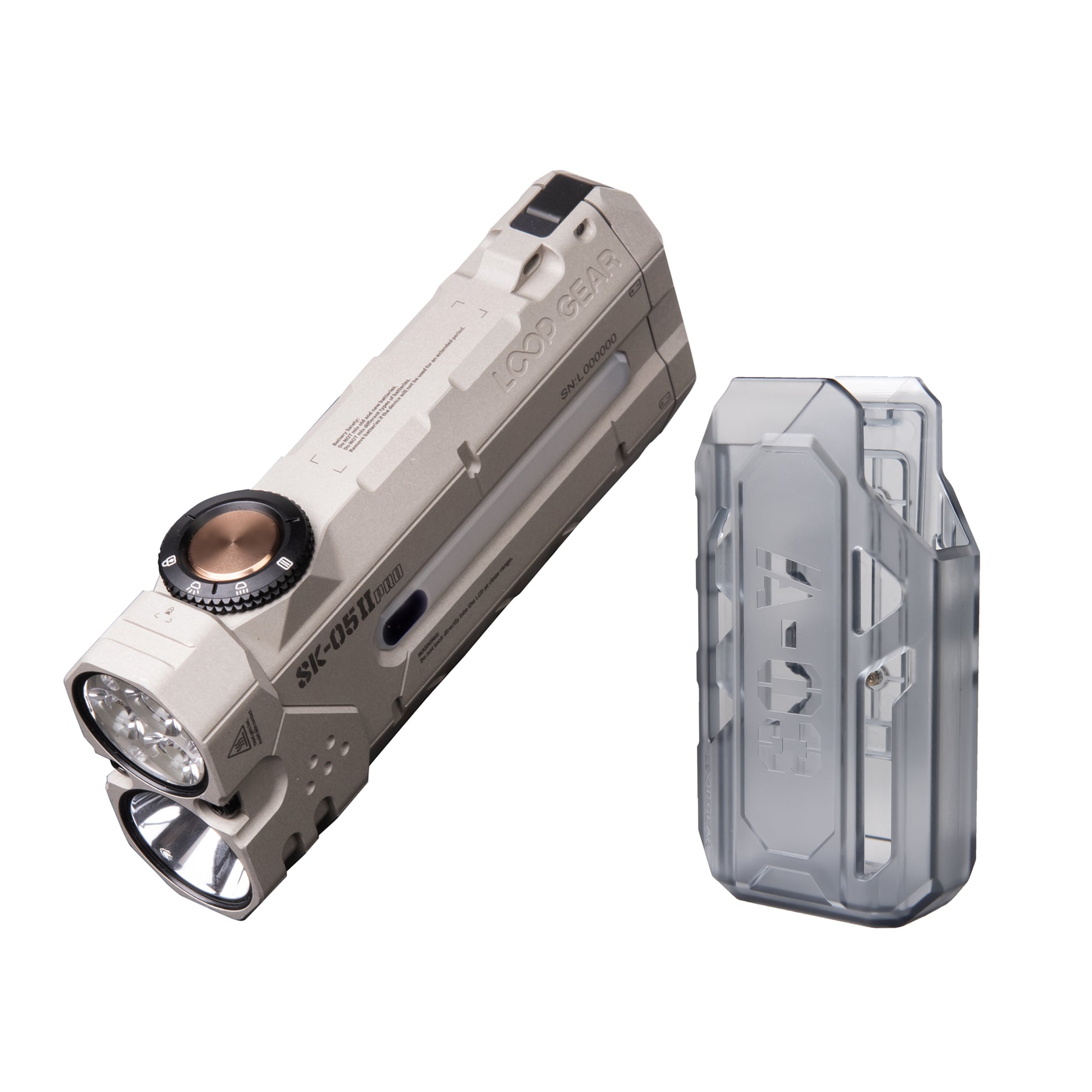 LOOP GEAR SK05 Pro 2 UV Mao Gray Flat LED Flashlight Bundle
