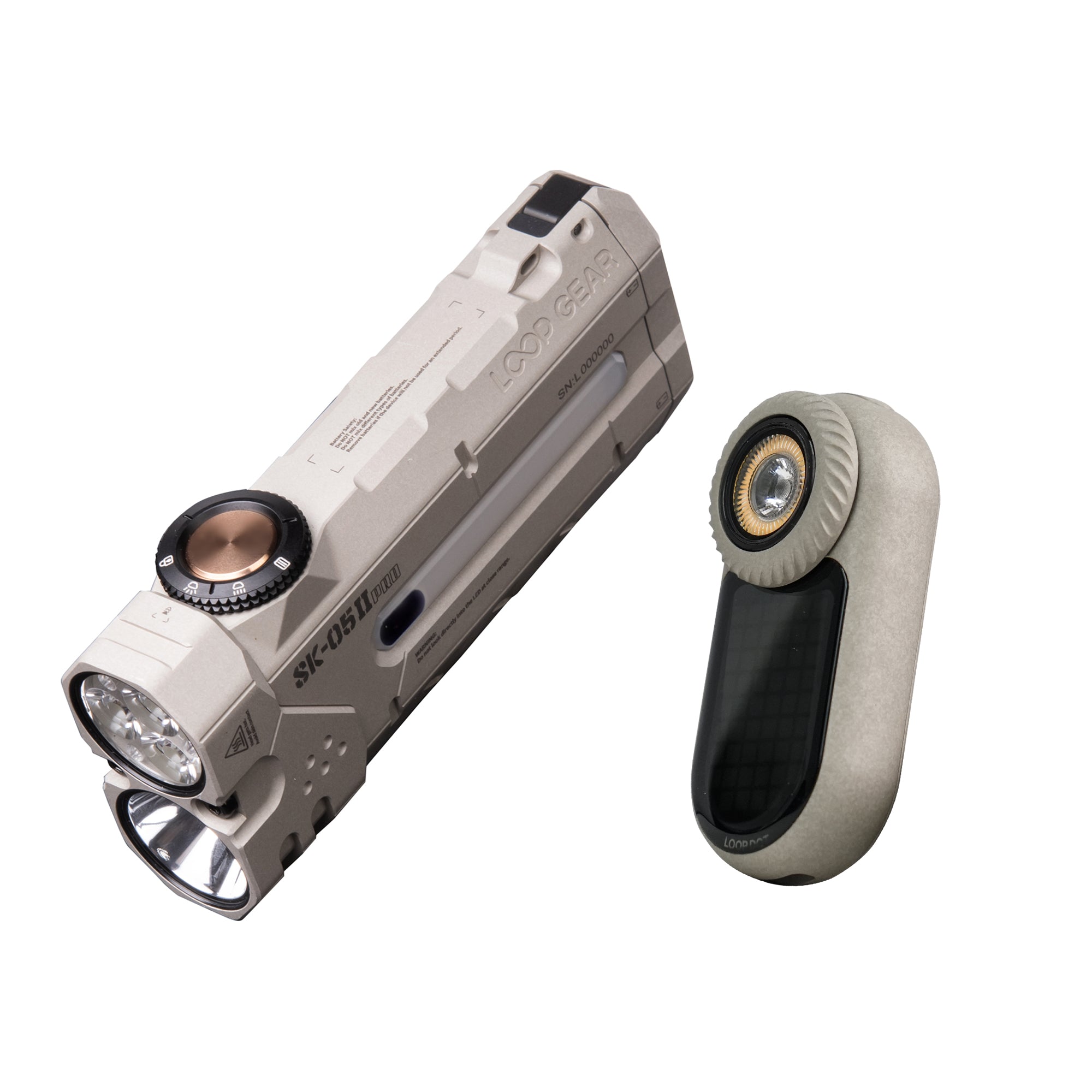 LOOP GEAR SK05 Pro 2 UV Mao Gray Flat LED Flashlight Bundle