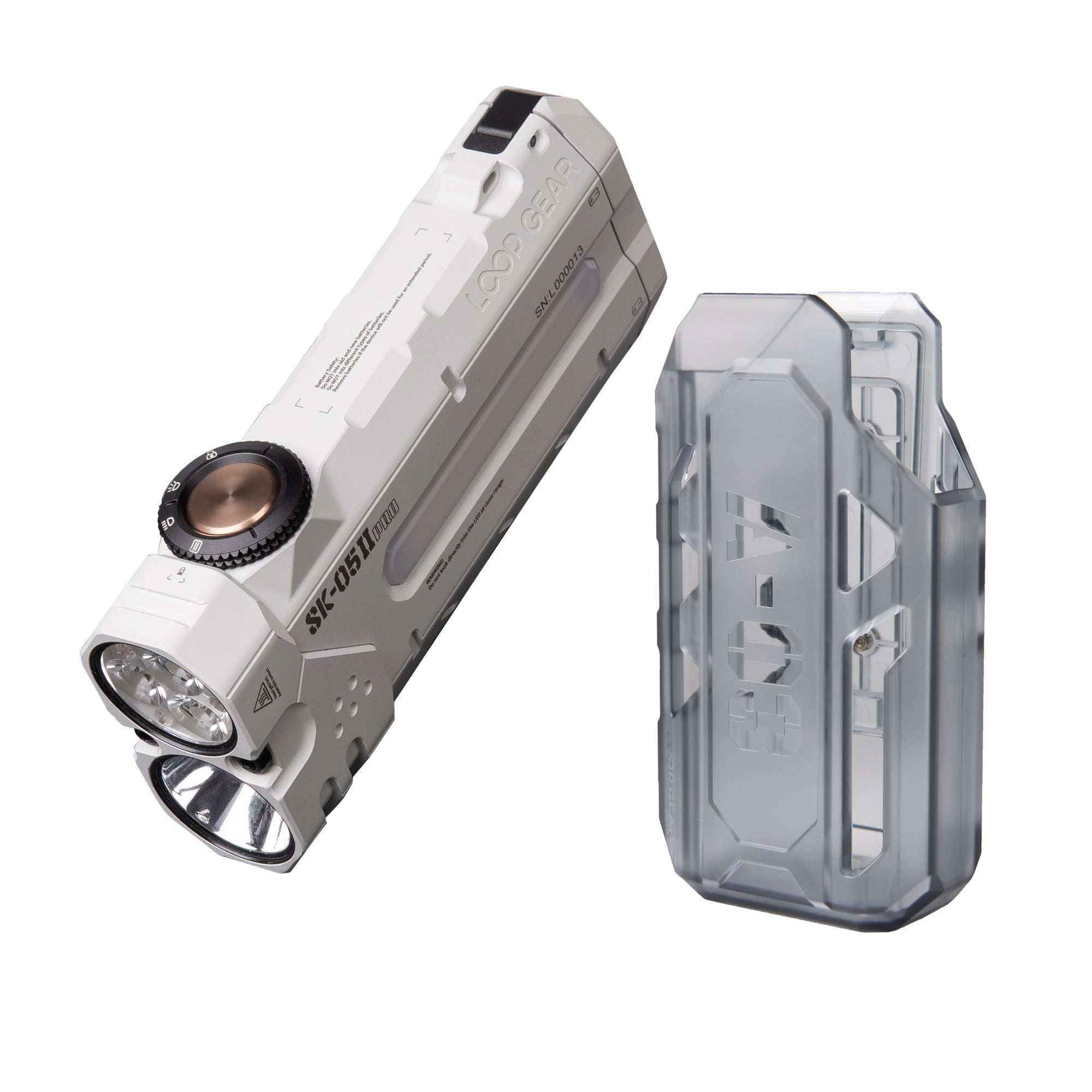 LOOP GEAR SK05 Pro 2 Black/Mao White Flat LED Flashlight