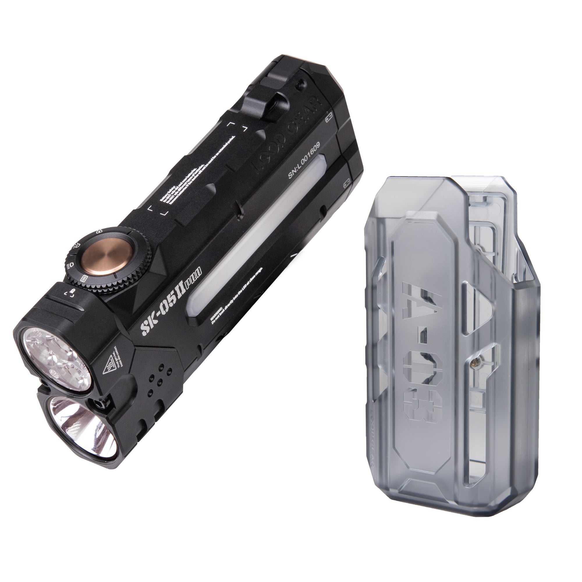 LOOP GEAR SK05 Pro 2 Black/Mao White Flat LED Flashlight