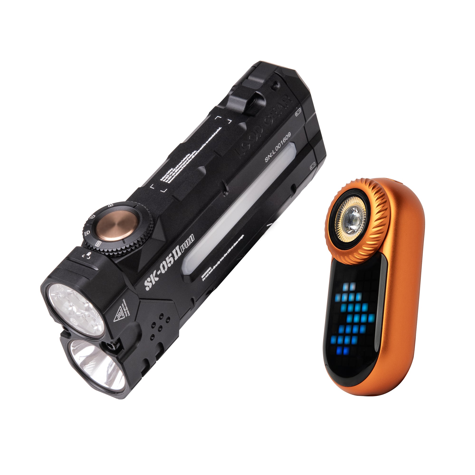 LOOP GEAR Bundle SK05 Pro 2 Black Flat LED Flashligh 6500K & SK03
