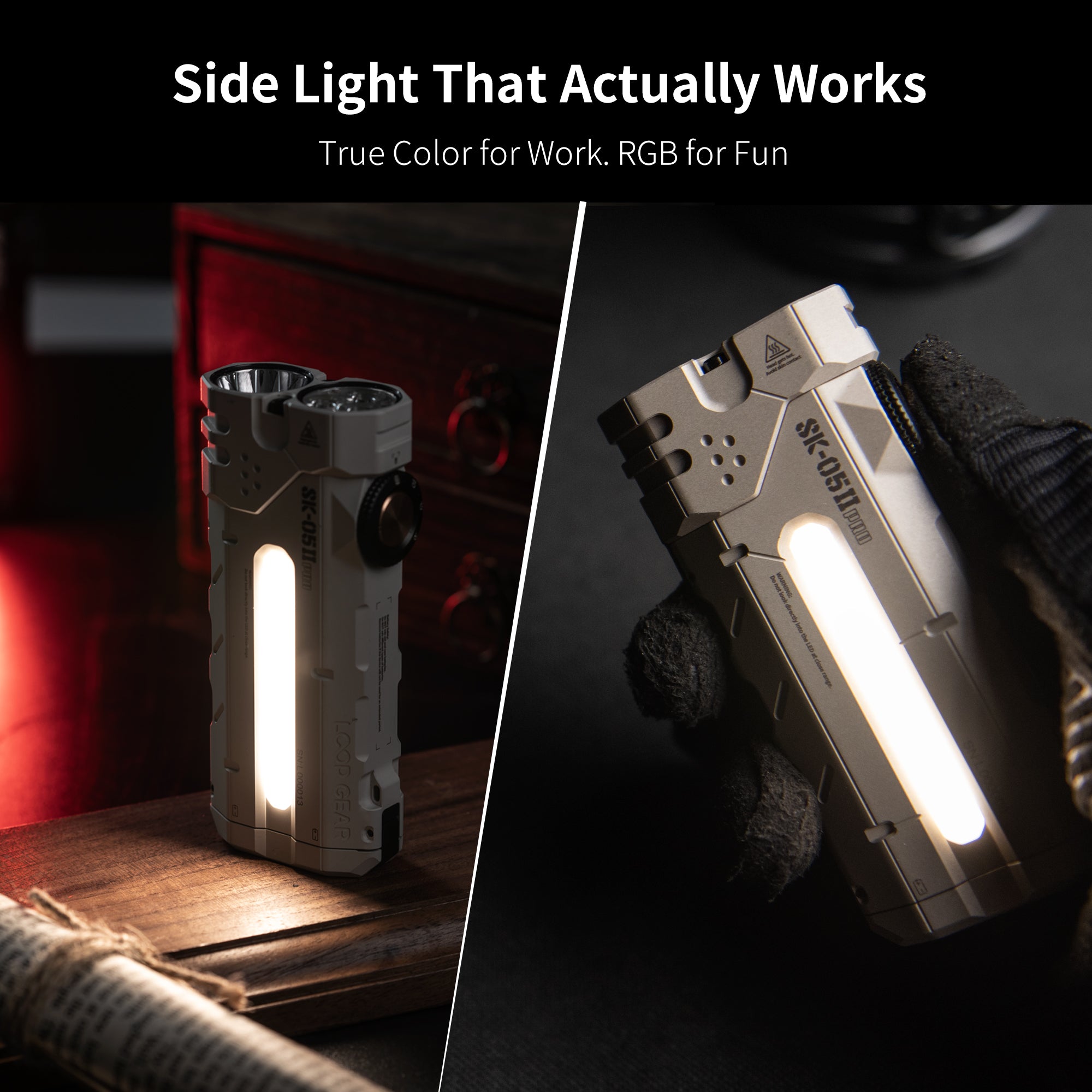 LOOP GEAR SK05 Pro 2 MAO Gray Flat LED Flashlight 6500K