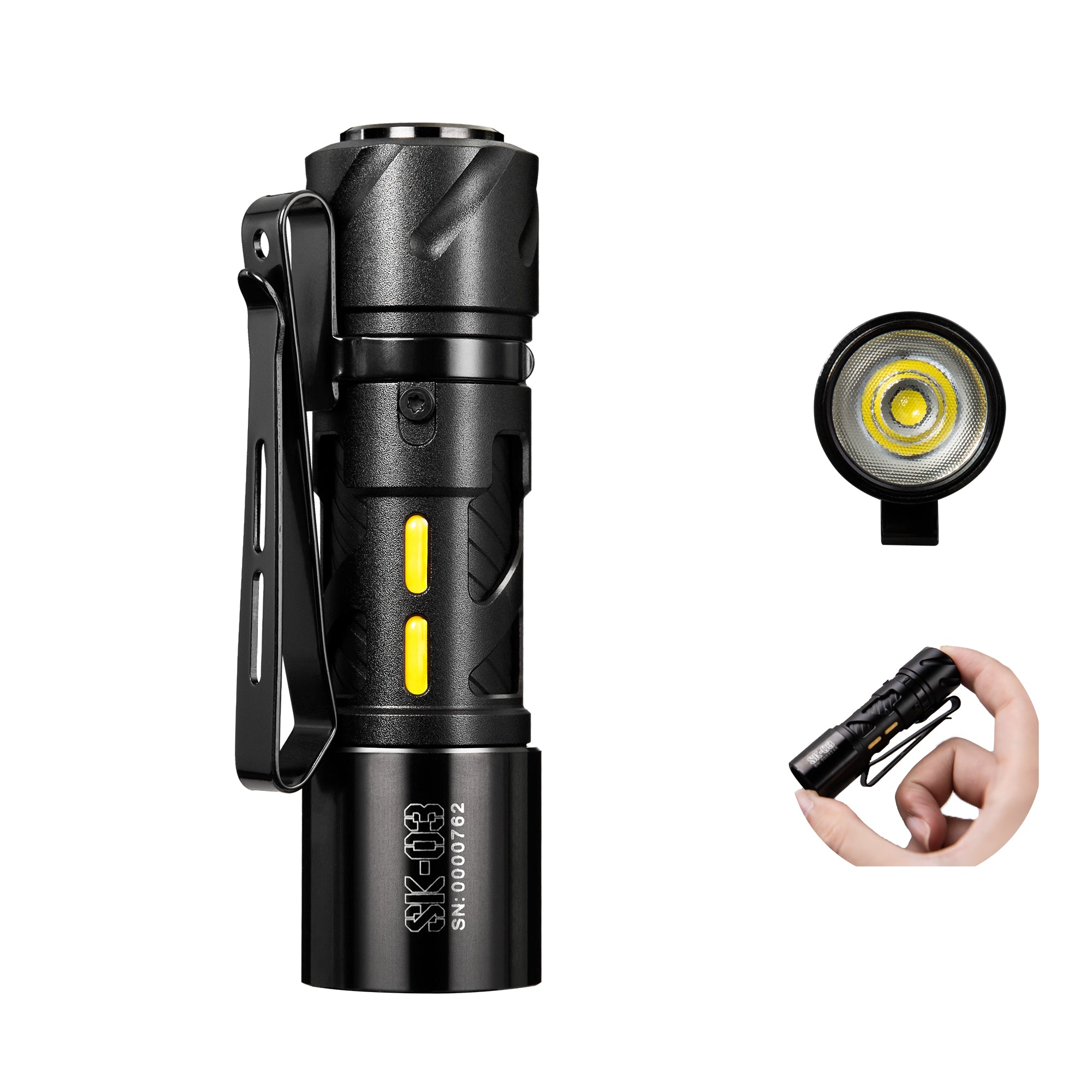 LOOP GEAR SK03 Aluminum Black LED Flashlight 1000Lumens 120 Meters Darth Vader