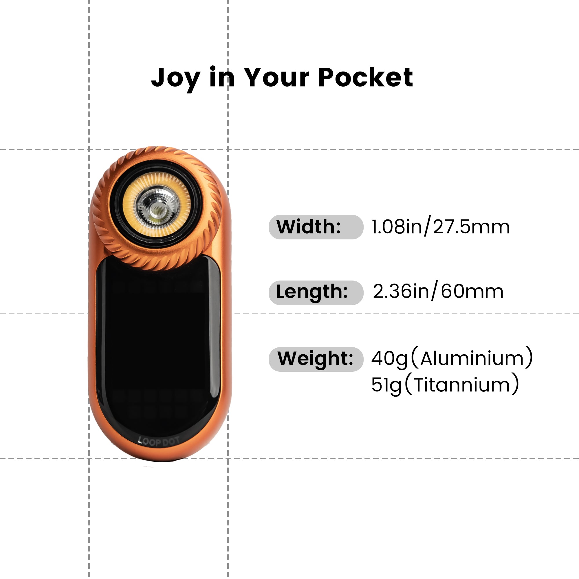 LOOP GEAR LOOPDOT-Pixel Display EDC Flashlight With Fidget Dial