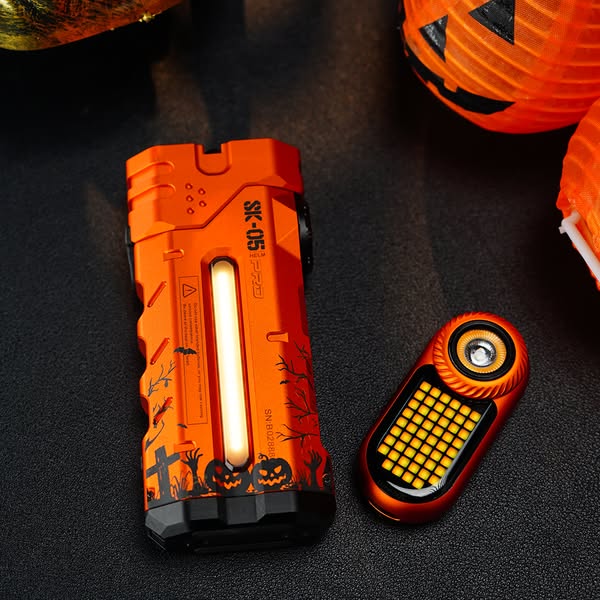 HALLOWEEN LOOP GEAR SK05 Pro Orange Flat LED Flashlight