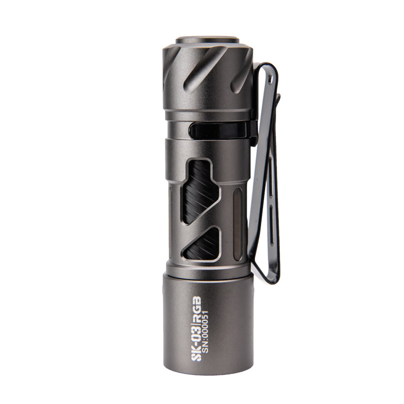 LOOP GEAR SK03 RGB Aluminum Gray LED Flashlight(Clip / Stand)