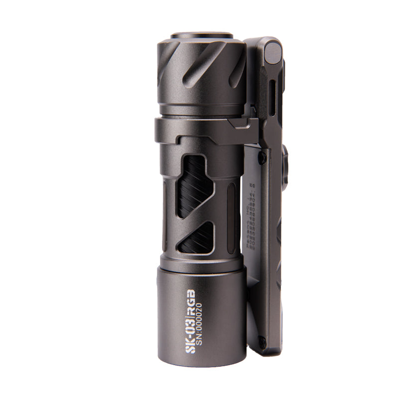 LOOP GEAR SK03 RGB Aluminum Gray LED Flashlight(Clip / Stand)