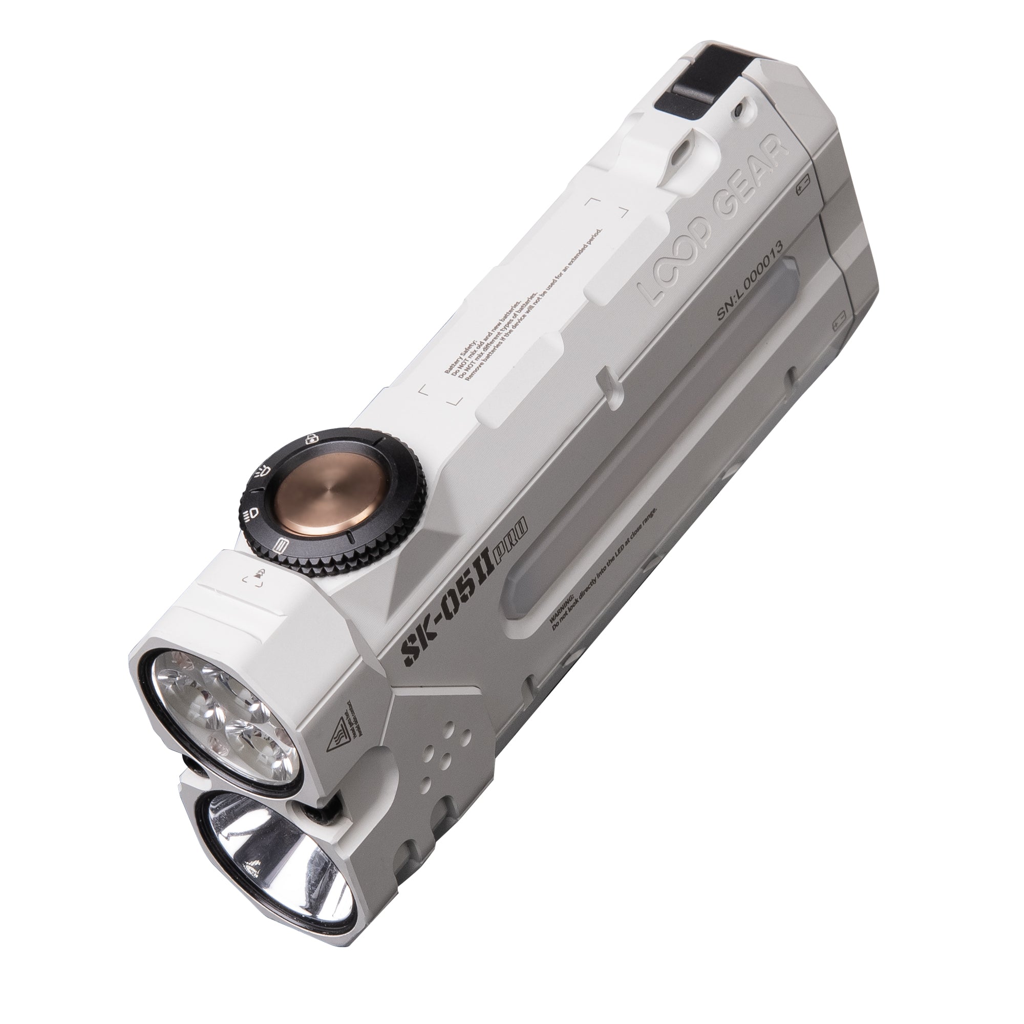 LOOP GEAR SK05 Pro 2 Black/Mao White Flat LED Flashlight