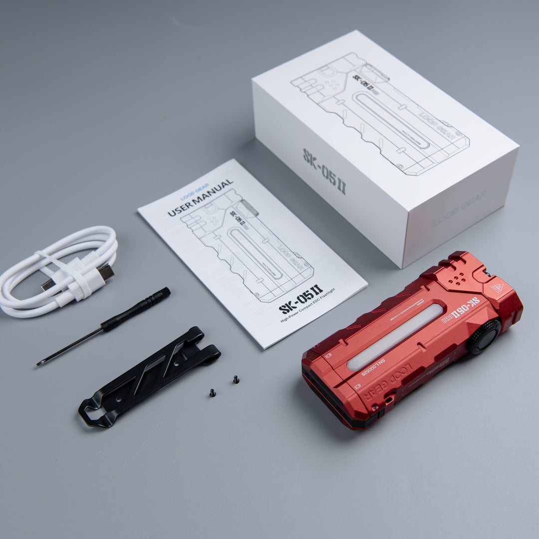 LOOP GEAR SK05 Pro 2 Red Flat LED Flashlight Limited Edition