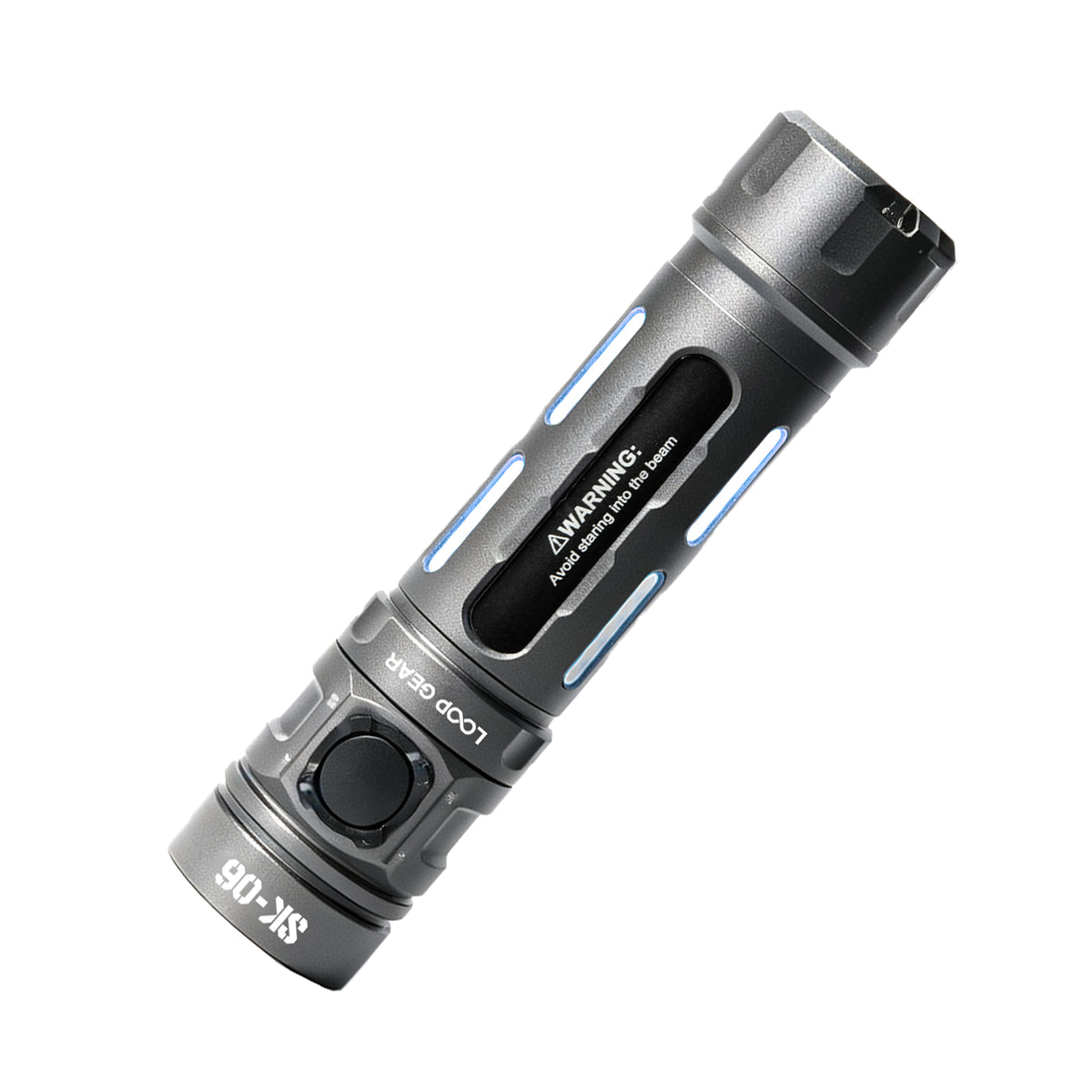 LOOP GEAR SK06 2400LM EDC Rechargeable Aluminum/Titanium Flashlight with UV & Green/Cyan Laser