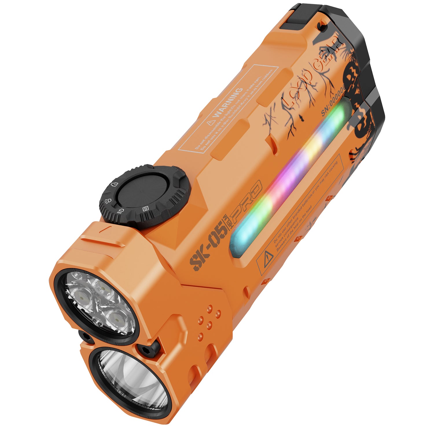 HALLOWEEN LOOP GEAR SK05 Pro Orange Flat LED Flashlight